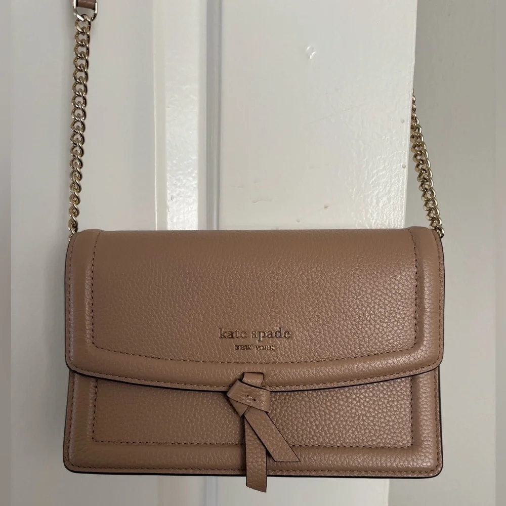 Kate Spade Crossbody Bag - Adjustable Chain Strap - Brown Pebbled Leather - NWOT - Picture 1 of 7